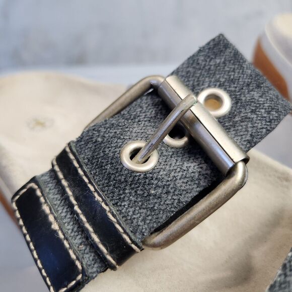 Dr Martens Sandals Mens 10 Denim Double Strap Thick Chunky Slides Beach Vacation - Picture 6 of 9